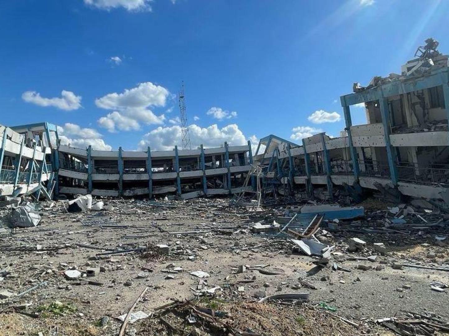 A destroyed UNRWA school in Gaza.